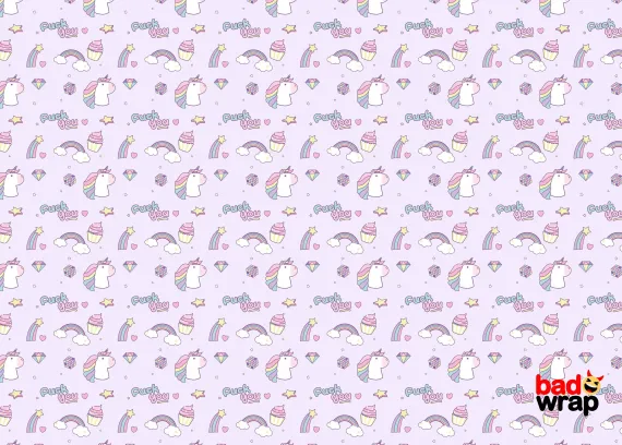 Fuck You with Unicorns rude birthday wrapping paper by Bad Wrap