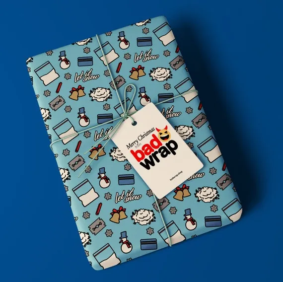 Let It Snow dark humour Christmas wrapping paper by Bad Wrap