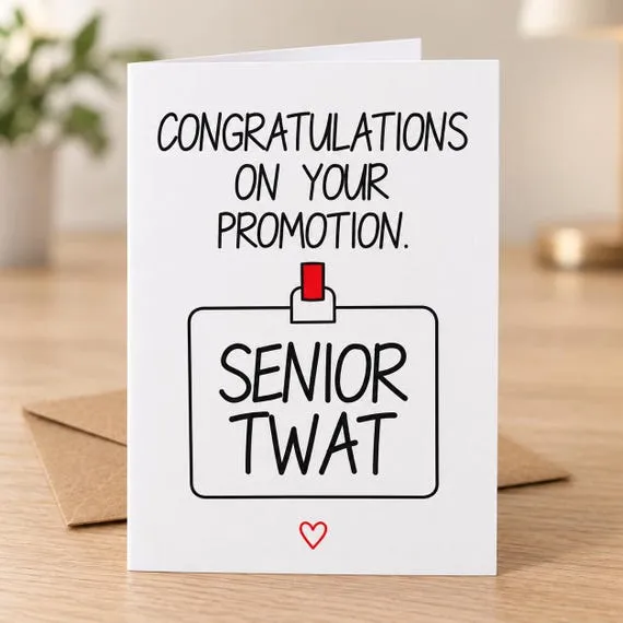 Senior Twat office-badge promotion card in a lifestyle mock-up